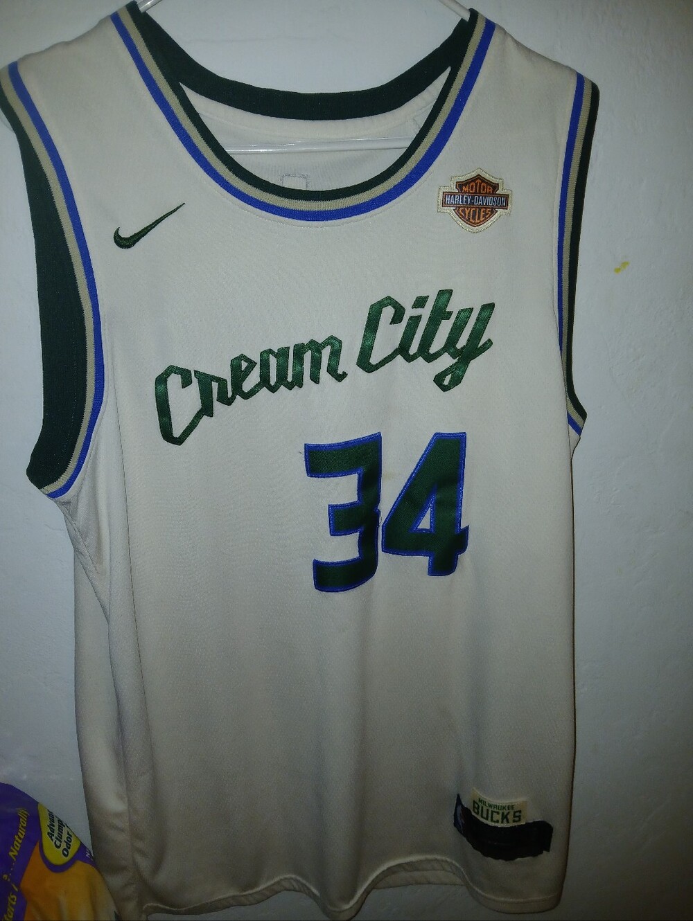 Nike Cream City Basketball Jersey - Cream, Green & Blue
